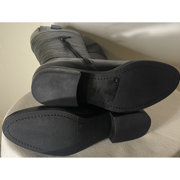 Vince Camuto VC-Selpisa Tall Black Boots Smooth+Textured Leather Women's Sz 7.5M - Picture 8 of 9